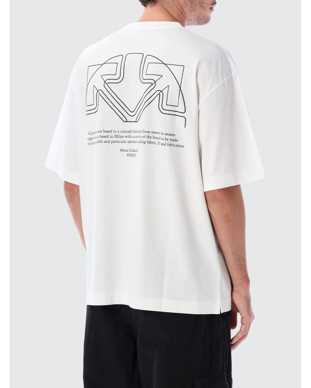 Off-White c/o Virgil Abloh White Arrow Logo Cotton T-Shirt With Dropped Shoulders for men