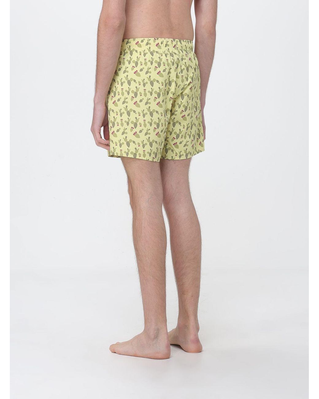 Colmar Yellow Printed Polyester Boxer Swim Trunks for men
