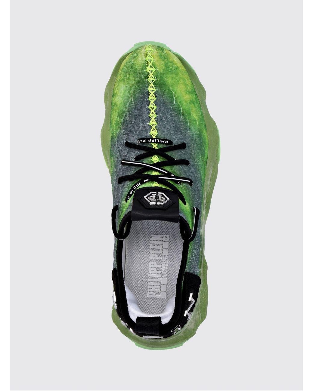 Philipp Plein Green Runner Hyper $Hock Low-Top Sneakers With Rubber Sole for men