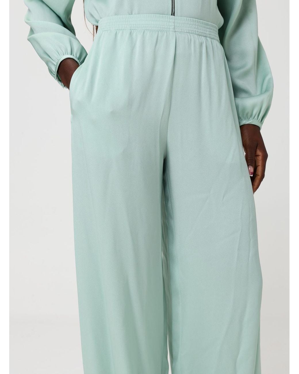 Fabiana Filippi Green Lyocell Palazzo Trousers