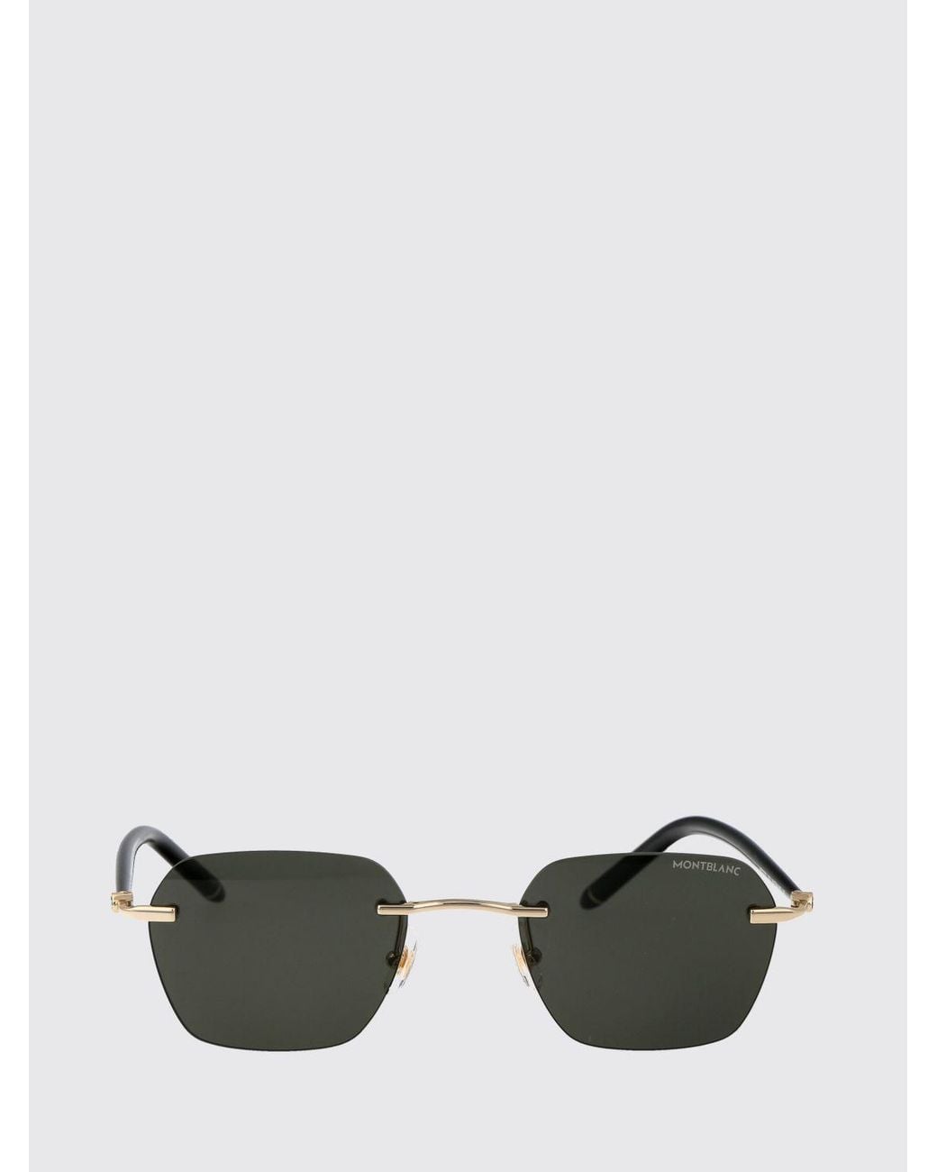 Montblanc Gray Rectangular Metal Sunglasses for men
