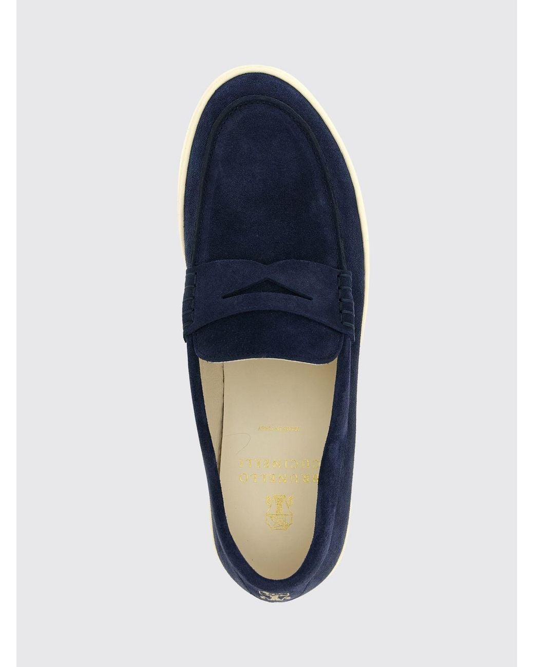 Brunello Cucinelli Blue Suede Loafers for men