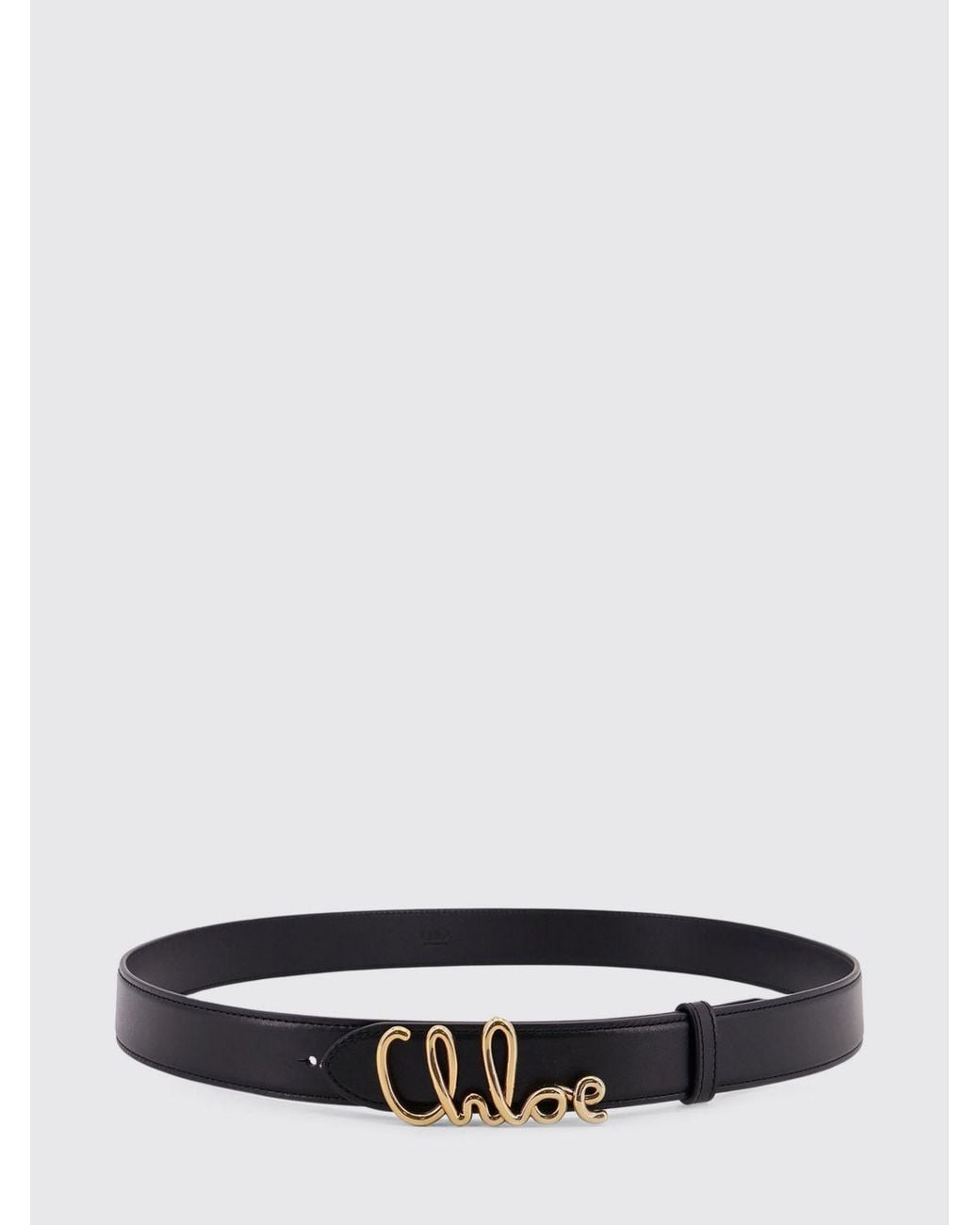 Chloé White ChloÉ Iconic Smooth Calfskin Leather Belt With Metal Logo Buckle