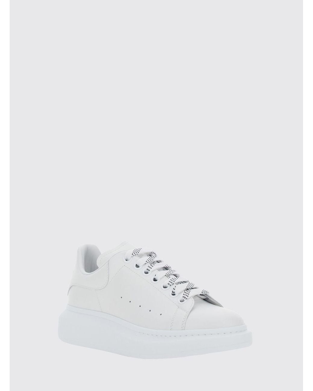 McQueen White Oversize Calf Leather Sneakers With Suede Insert And Chunky Sole for men