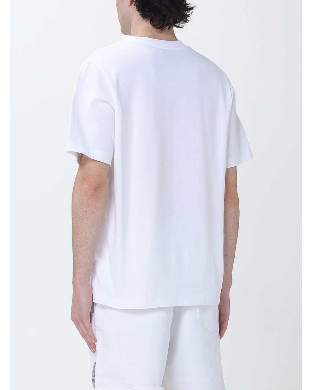 Casablanca White Organic Cotton Crew Neck T-Shirt With Logo Print for men