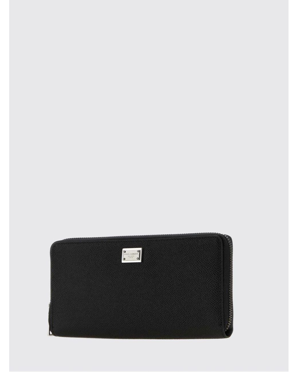 Dolce & Gabbana Black Dolce &Amp Gabbana Calfskin Continental Zip Wallet With Logo for men