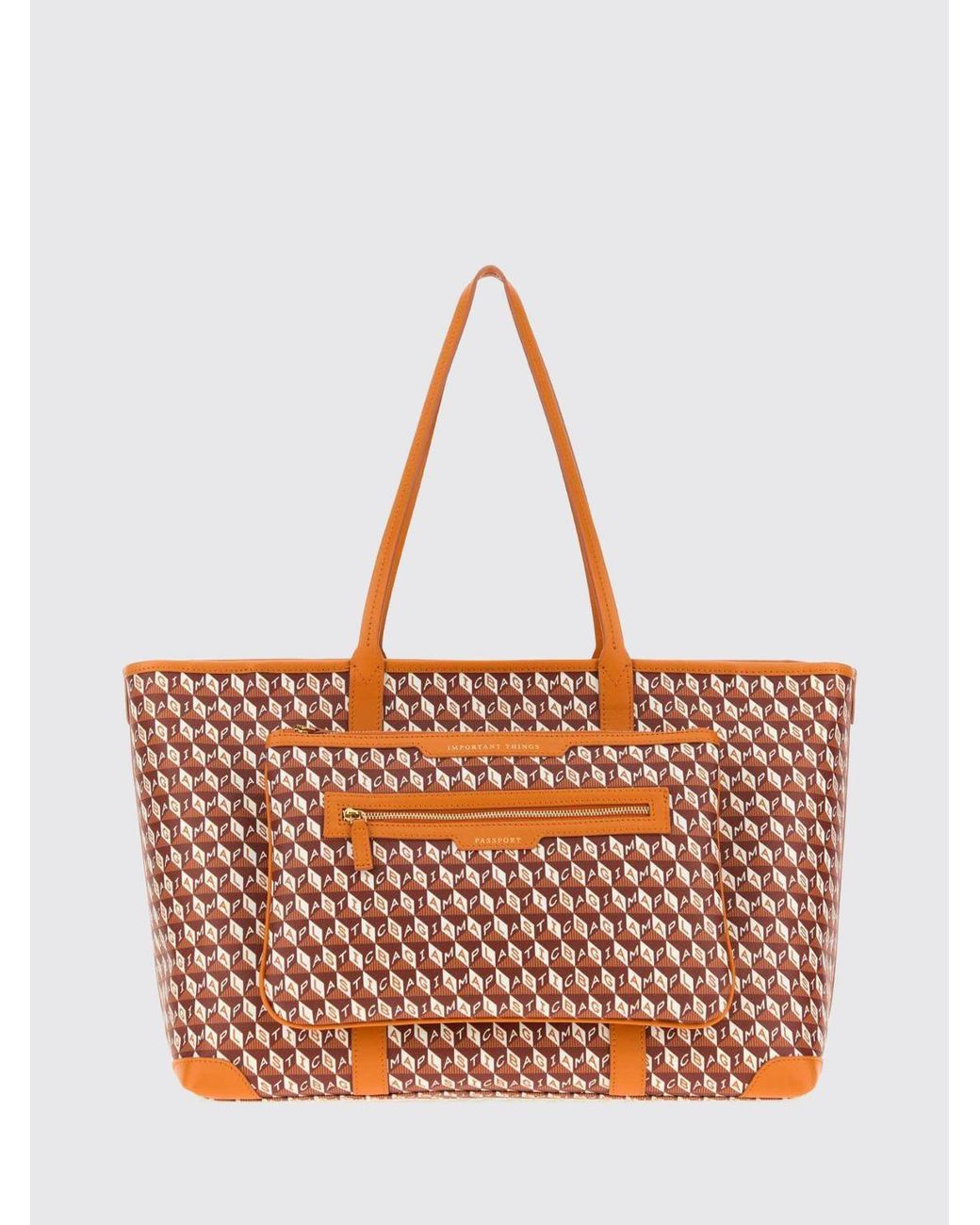 Anya Hindmarch Orange I Am A Plastic Bag Coated Cotton Tote Bag With Printed Logo