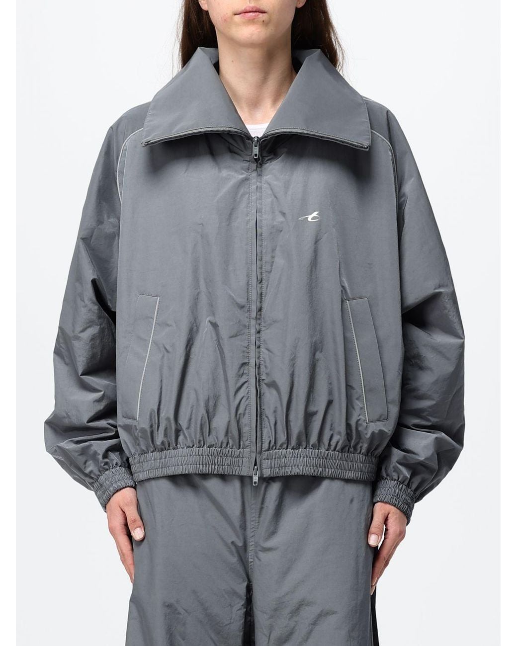 Balenciaga Gray Oversized Bomber Jacket