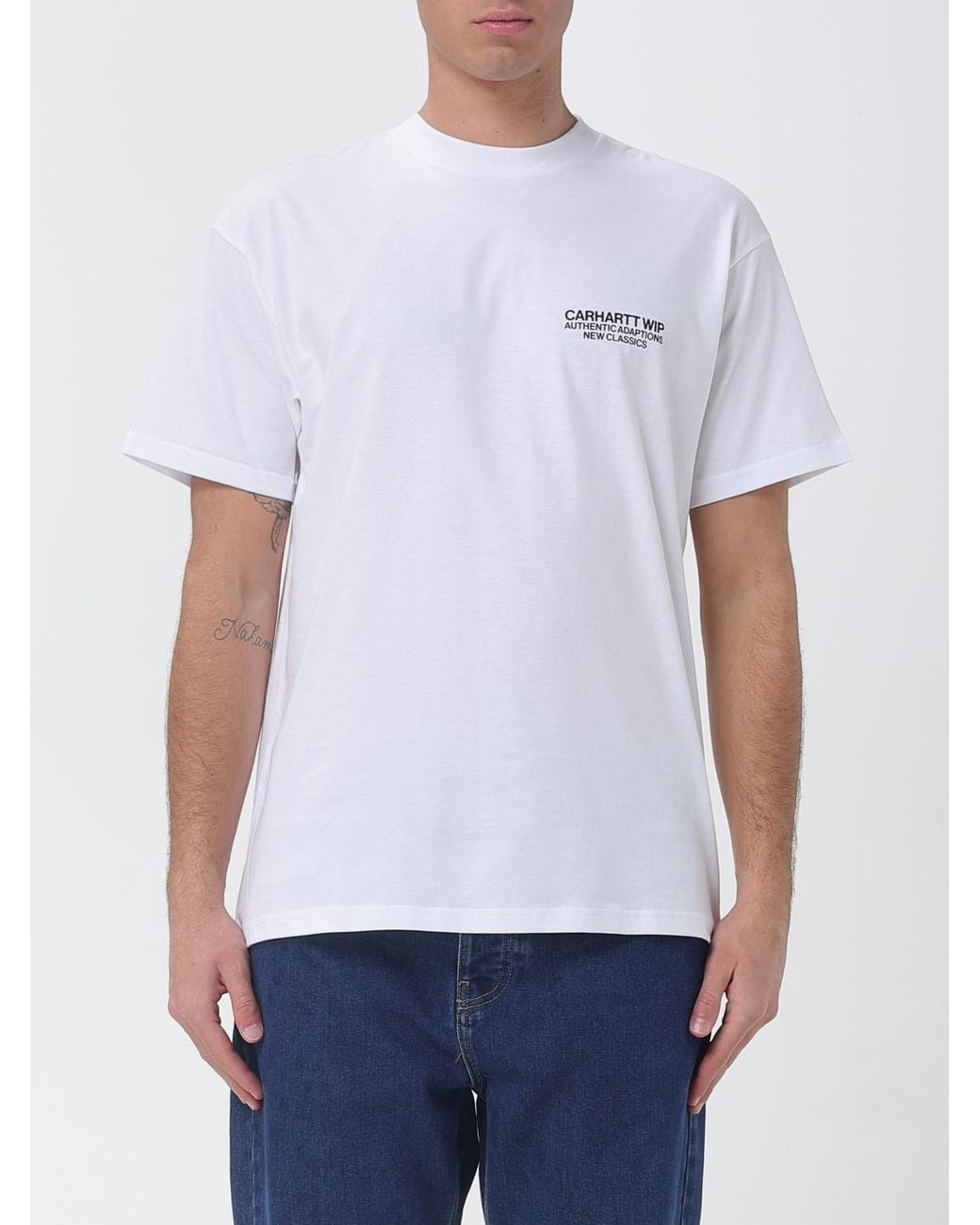 Carhartt White Printed Cotton T-Shirt for men