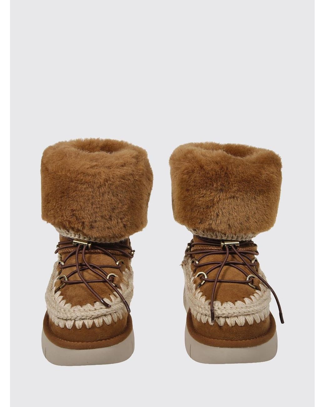 Mou Brown Flat Ankle Boot