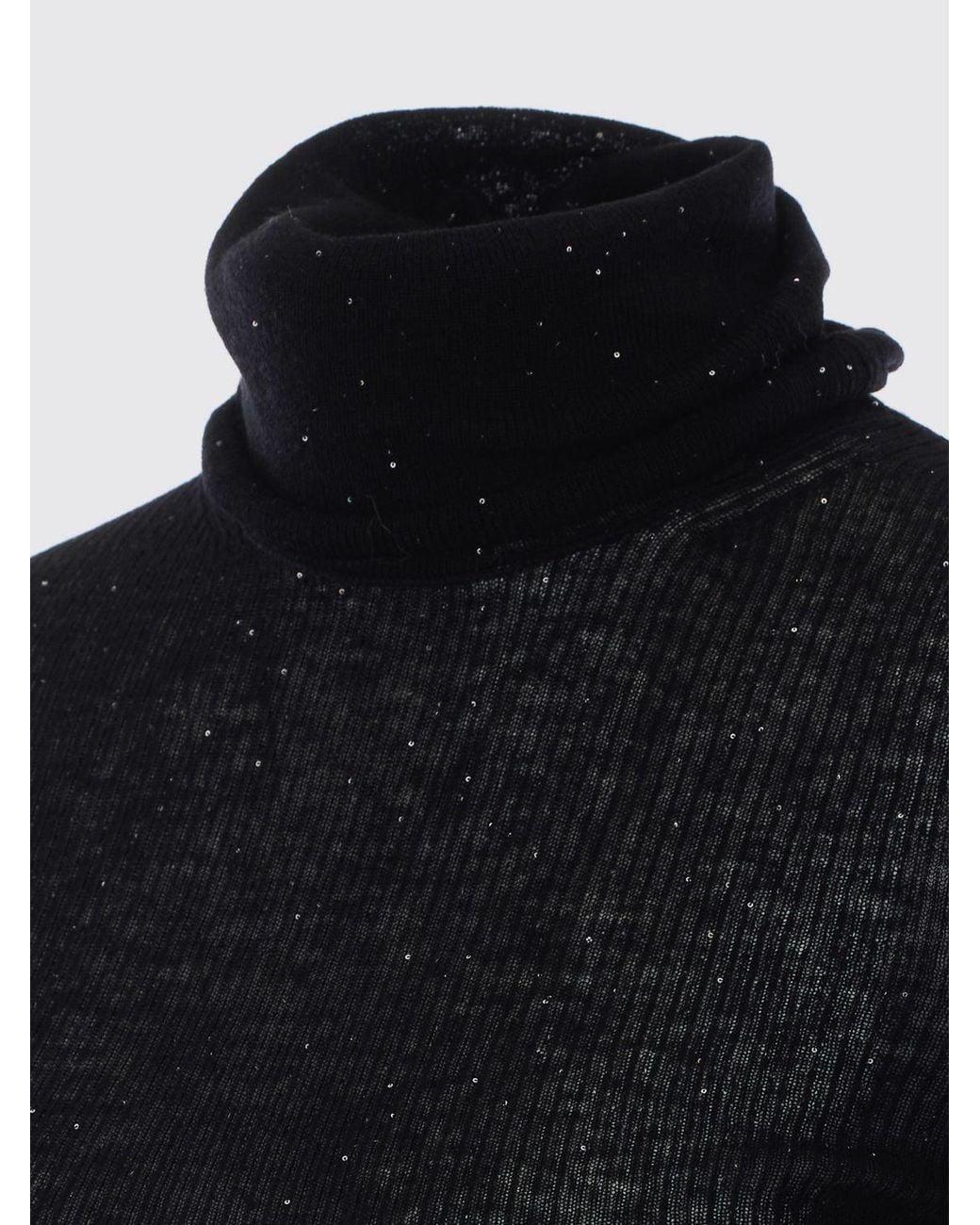 ELEH Blue Slim Fit Pure Wool Roll Neck Jumper With Ribbed Trims