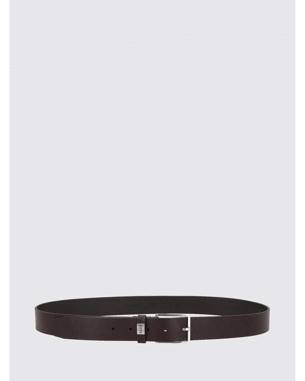 Boss White Pin-Buckle Leather Belt for men
