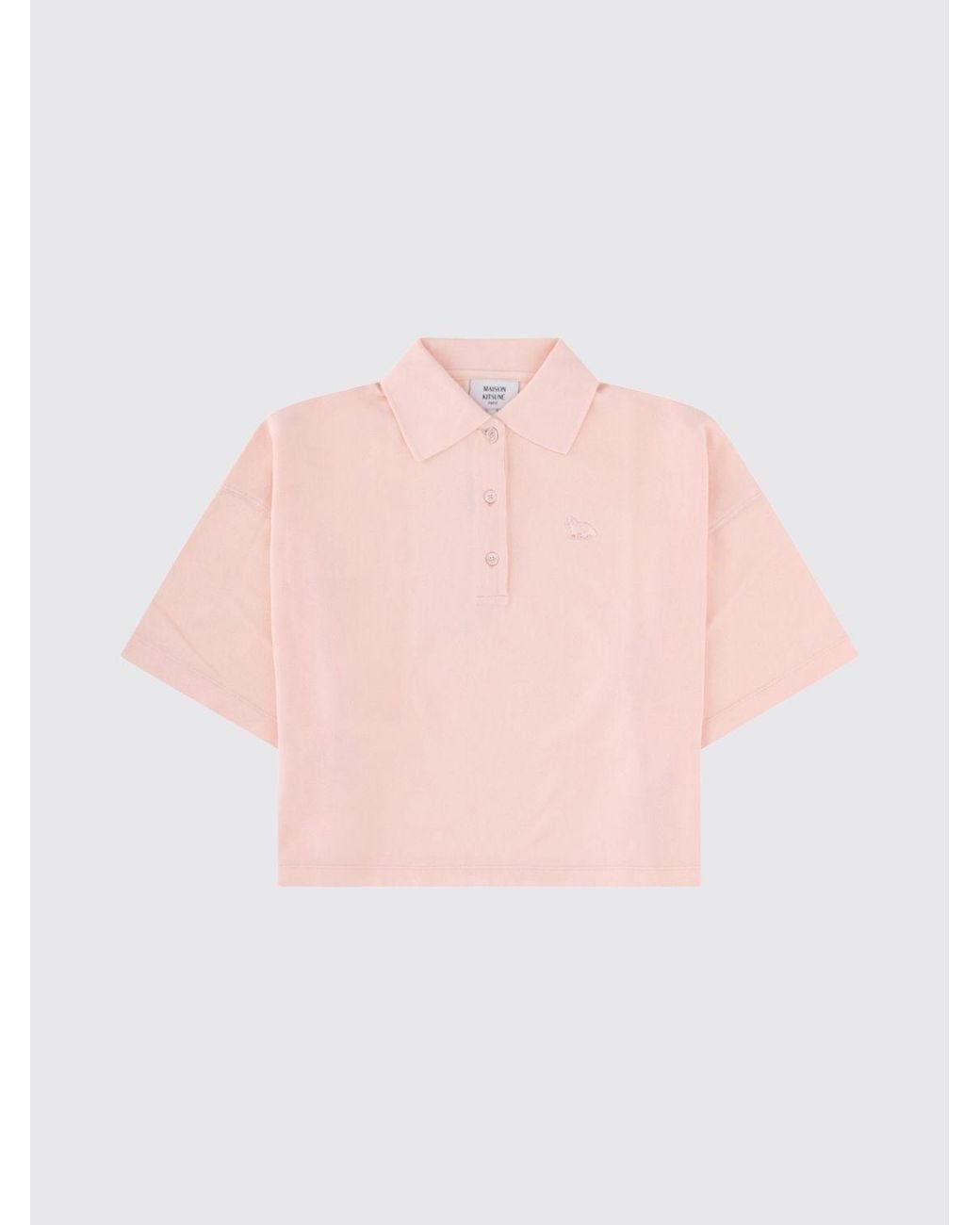 Maison Kitsuné Pink Maison KitsunÉ Organic Cotton Polo Shirt With Tone-On-Tone Logo