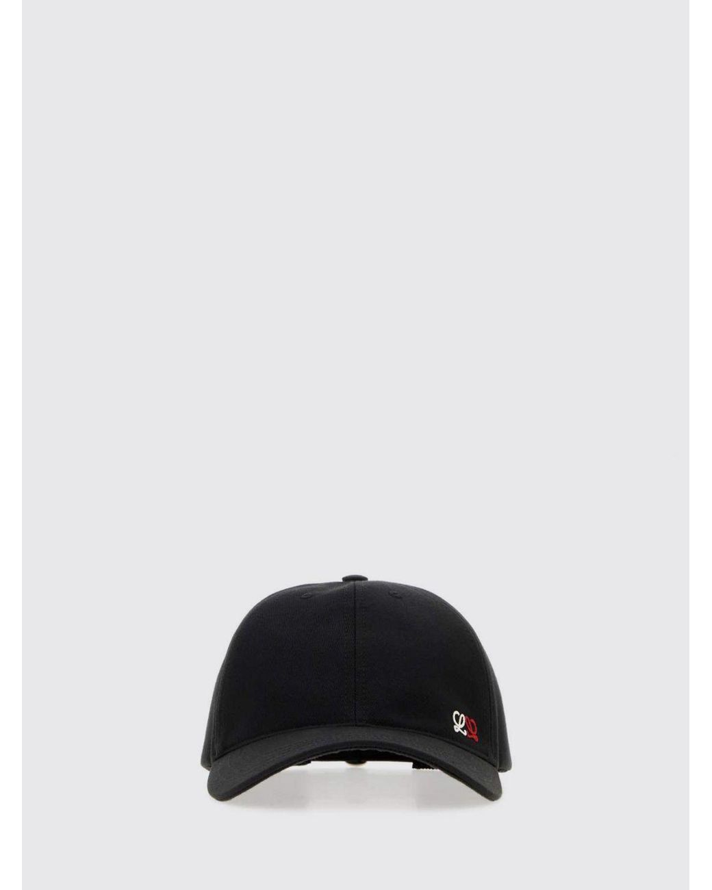 Loewe Black Cotton Baseball Cap With Embroidered Anagram Monogram