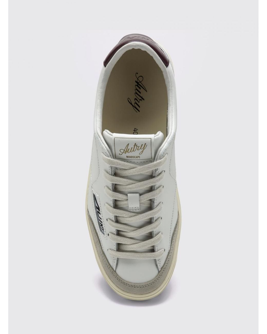 Autry White Windscape Zweifarbige Low-Top-Ledersneakers Mit Frotteefutter