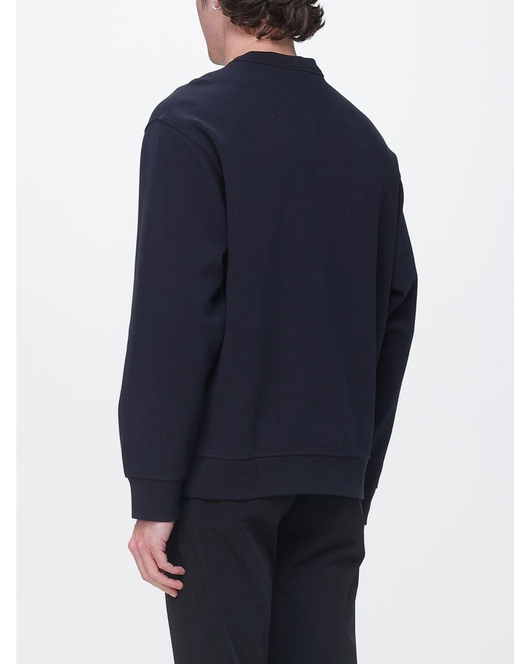 ARMANI EXCHANGE Blue Crew Neck Cotton Blend Sweatshirt With Logo for men