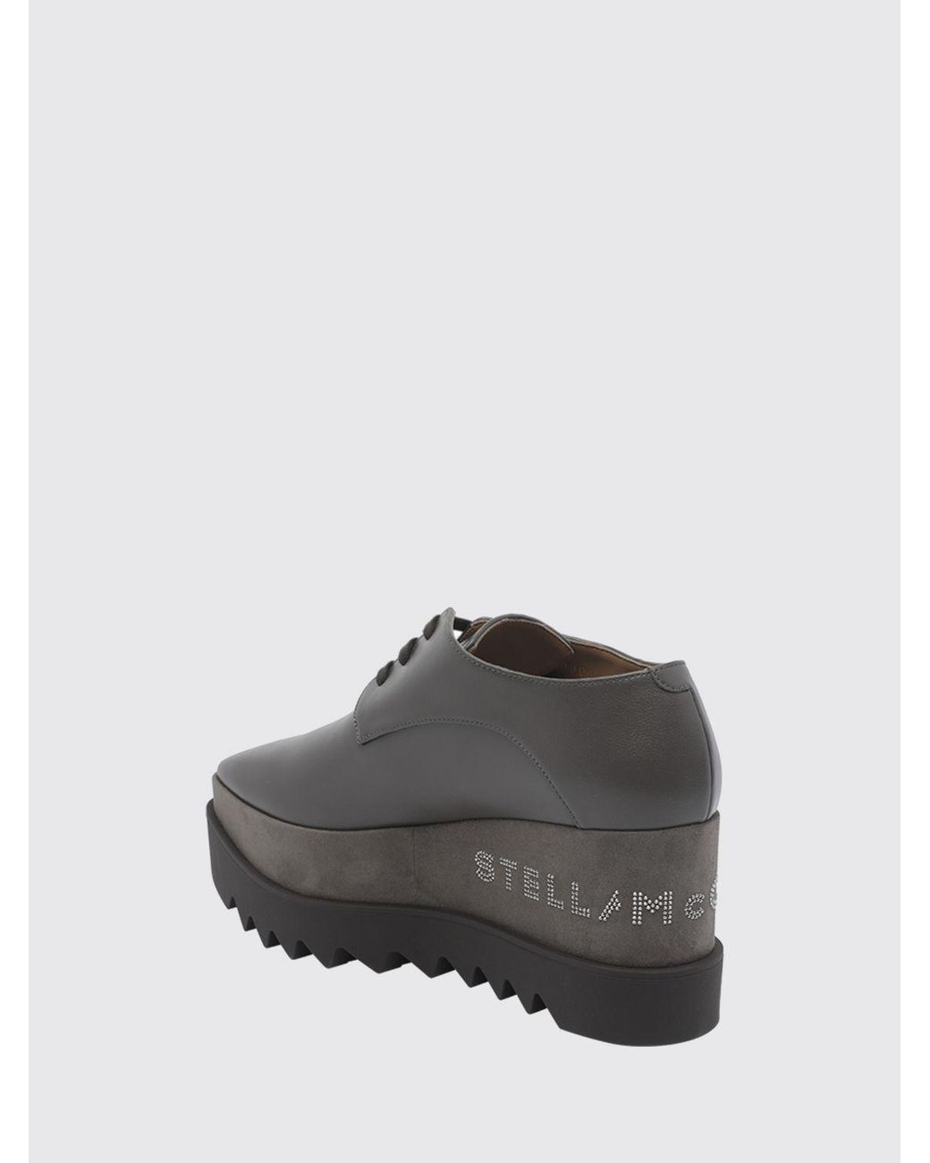 Stella McCartney Gray Elyse Vegan Leather Lace-Up Shoes With Platform Lug Sole