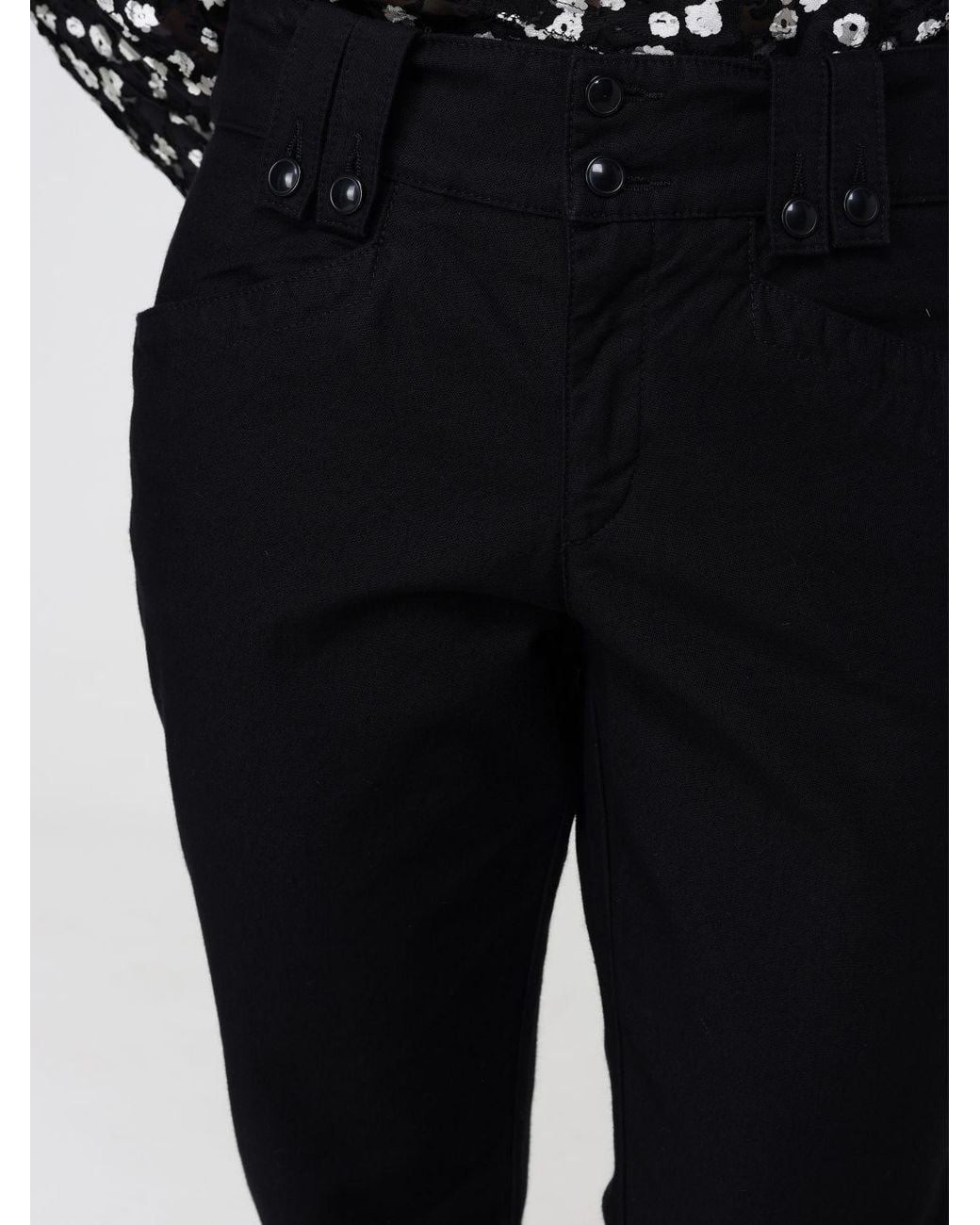 Isabel Marant Black Birdy Mid-Rise Stretch-Cotton Skinny Trousers