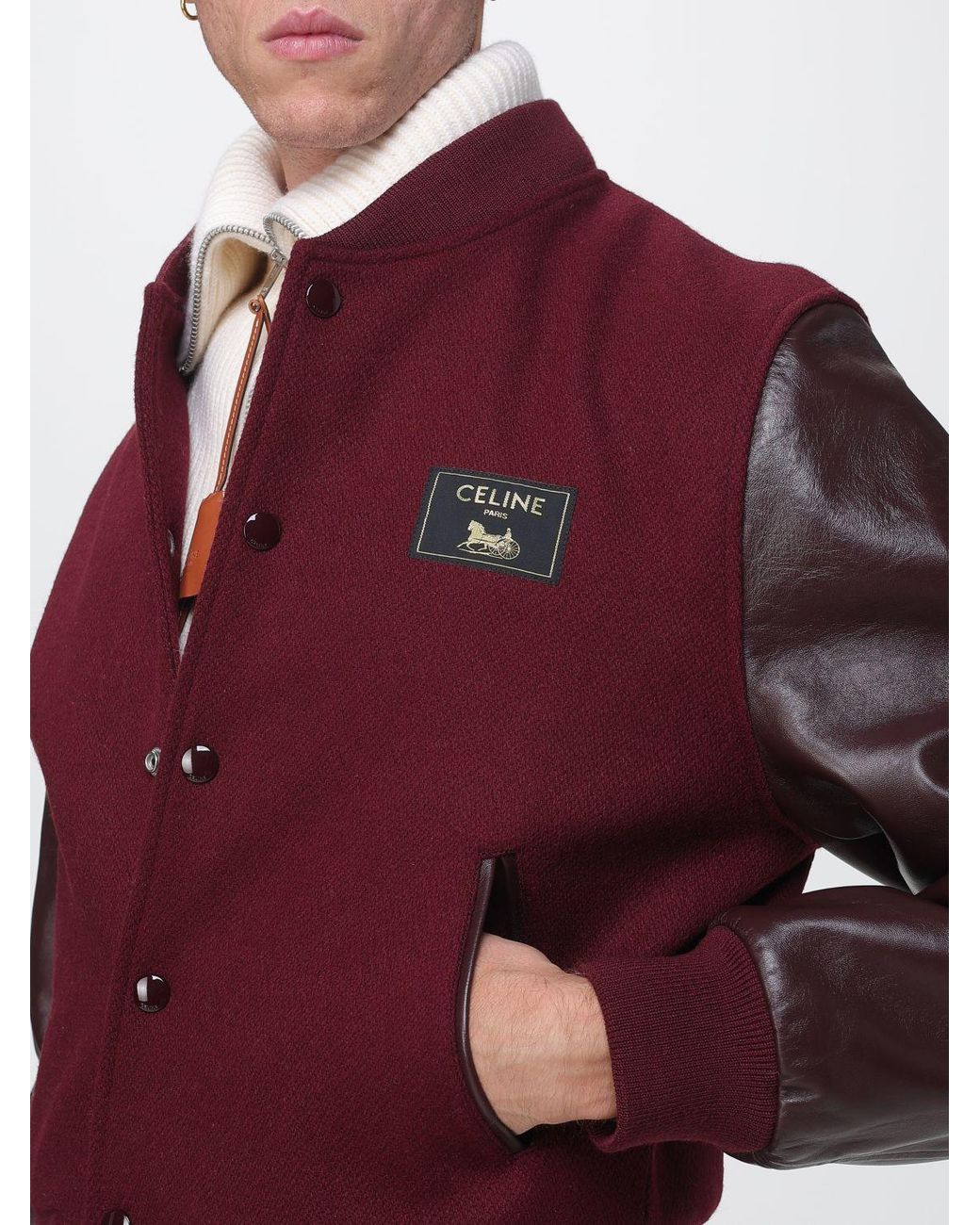 Céline Red Varsity Bomber Jacket for men