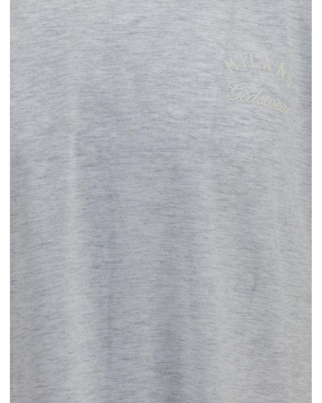 Gcds Gray Cotton T-Shirt With Back Logo And Dropped Shoulders for men