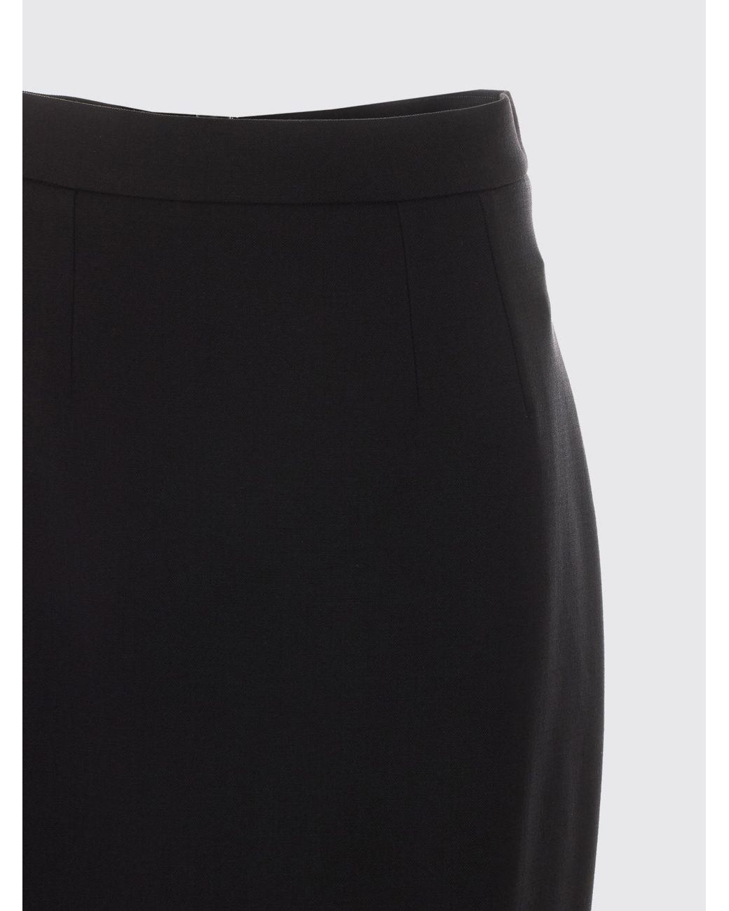 Dolce & Gabbana Black Dolce &Amp Gabbana High-Waisted Crêpe Midi Pencil Skirt