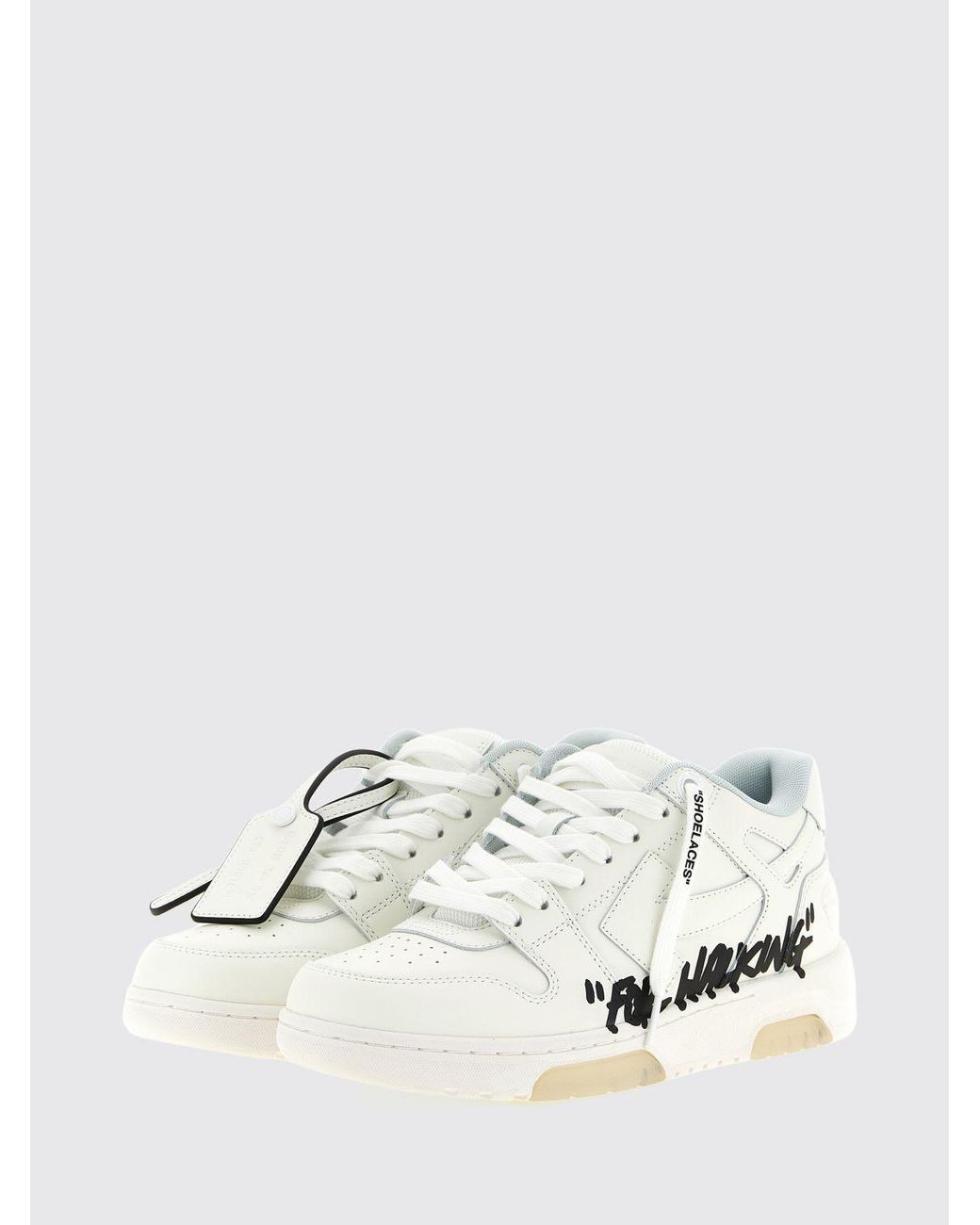 Off-White c/o Virgil Abloh Natural Out Of Office "For Walking" Low-Top Sneakers