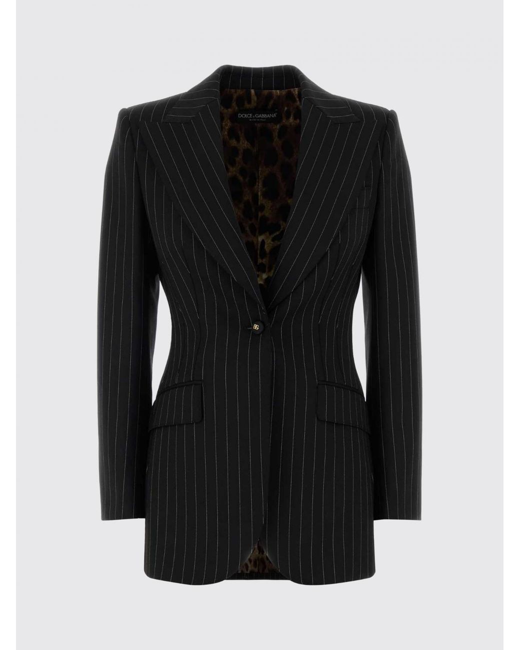 Dolce & Gabbana Black Dolce &Amp Gabbana Pinstriped Single-Breasted Blazer By