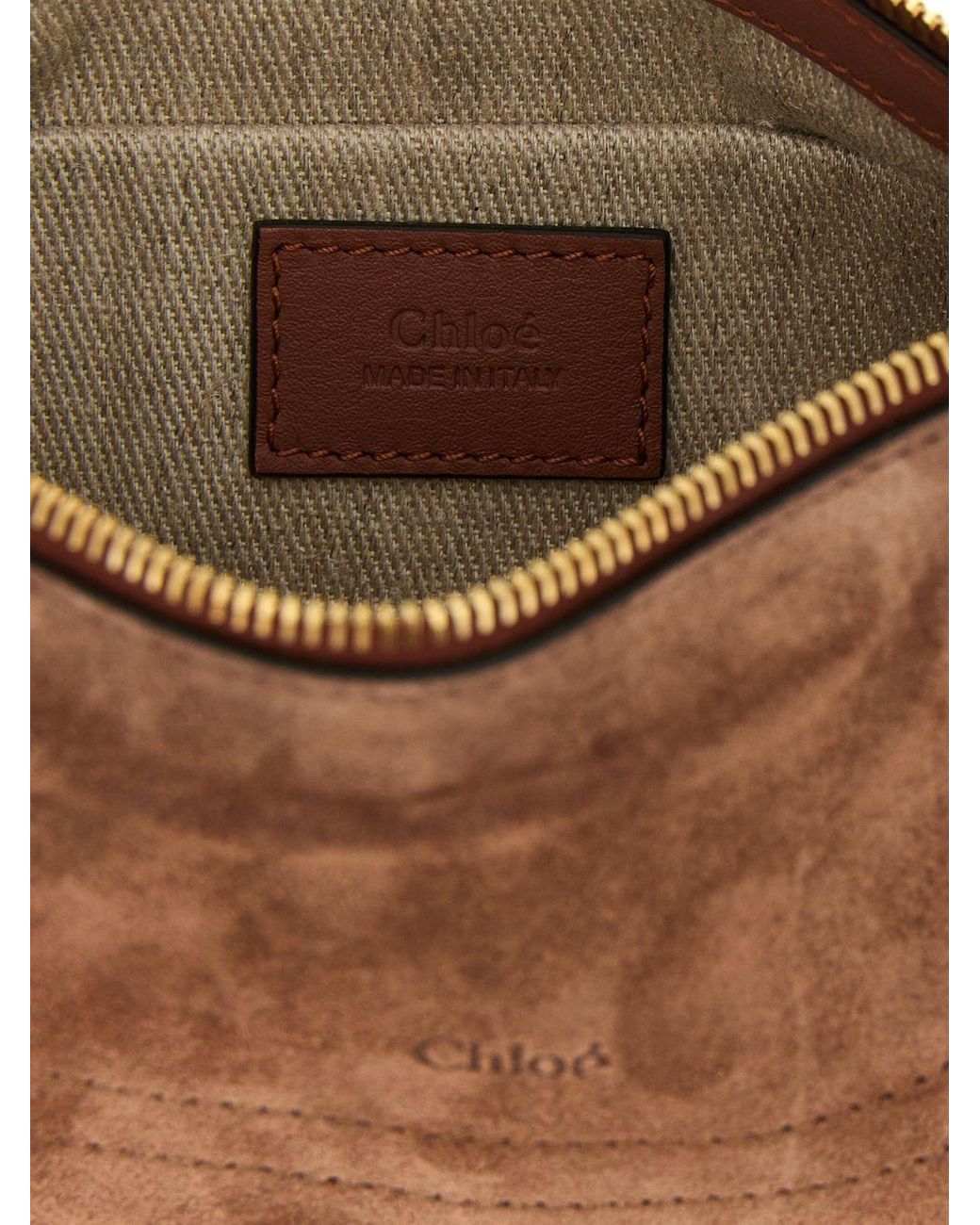 Chloé Brown ChloÉ Mini Suede And Leather Handbag With Braided Top Handle