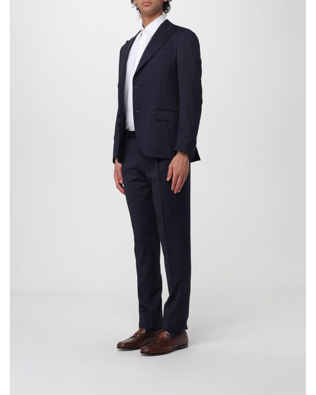 Lardini Blue Virgin Wool Single-Breasted Suit for men