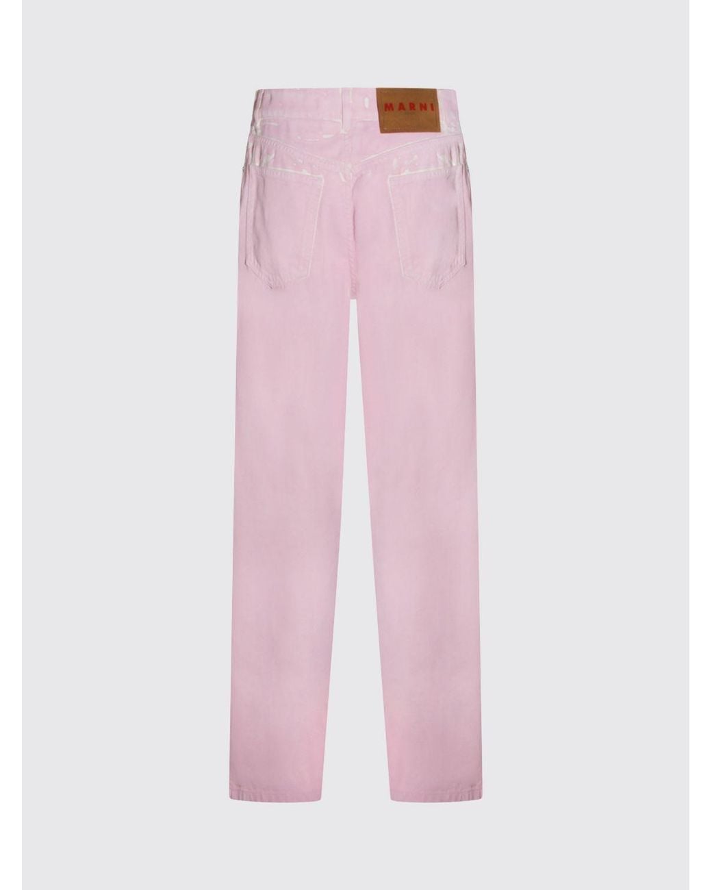 Marni Pink Straight Cotton Denim Trousers