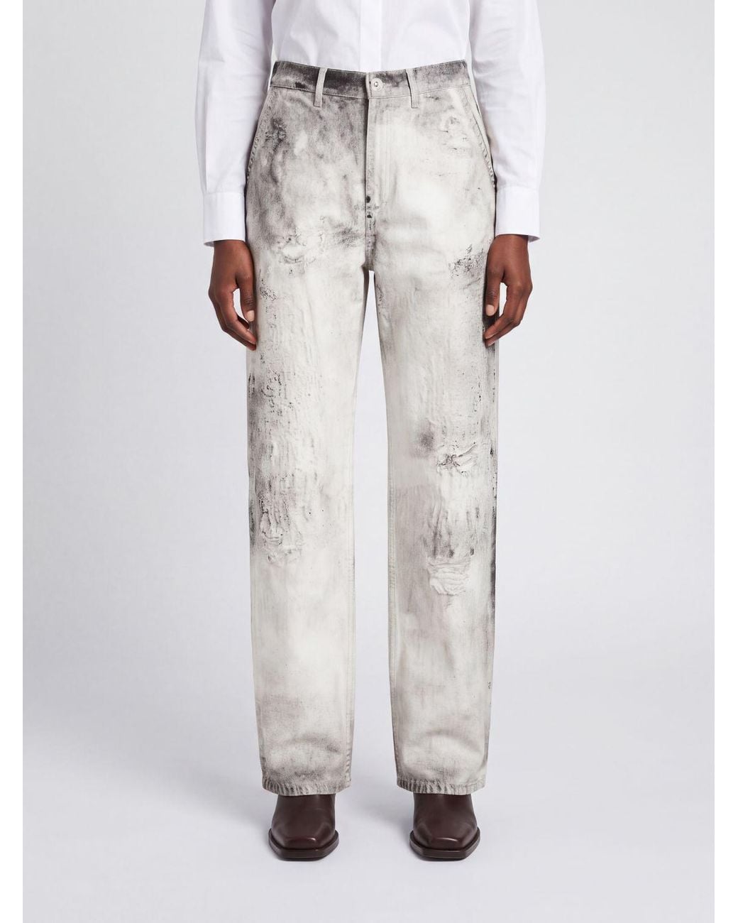 Camper White High-Waisted Wide Leg Jeans