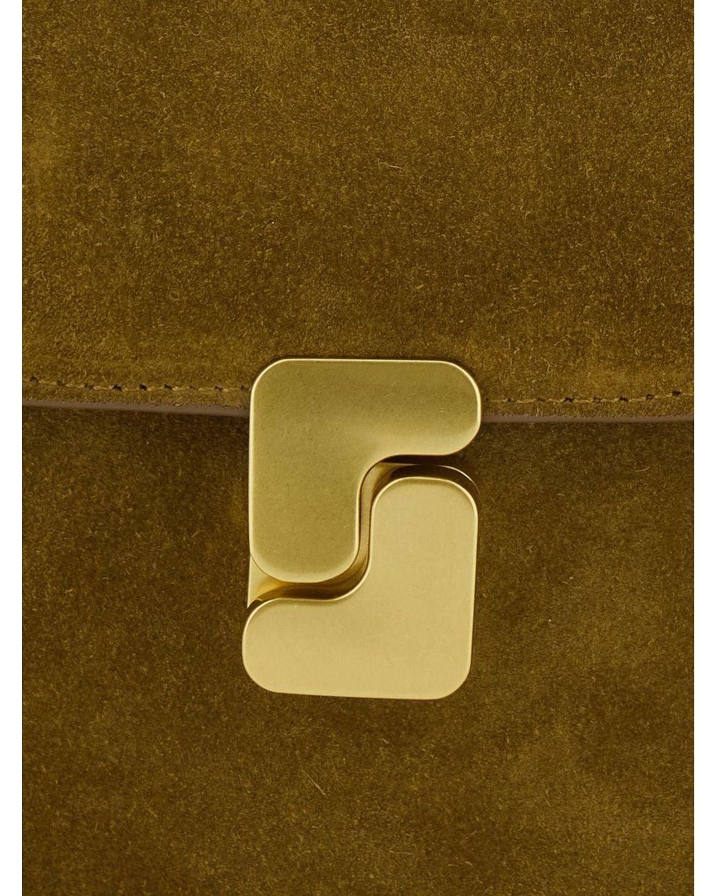 Soeur Green Bellissima Suede Mini Crossbody Bag With Flap And Buckle