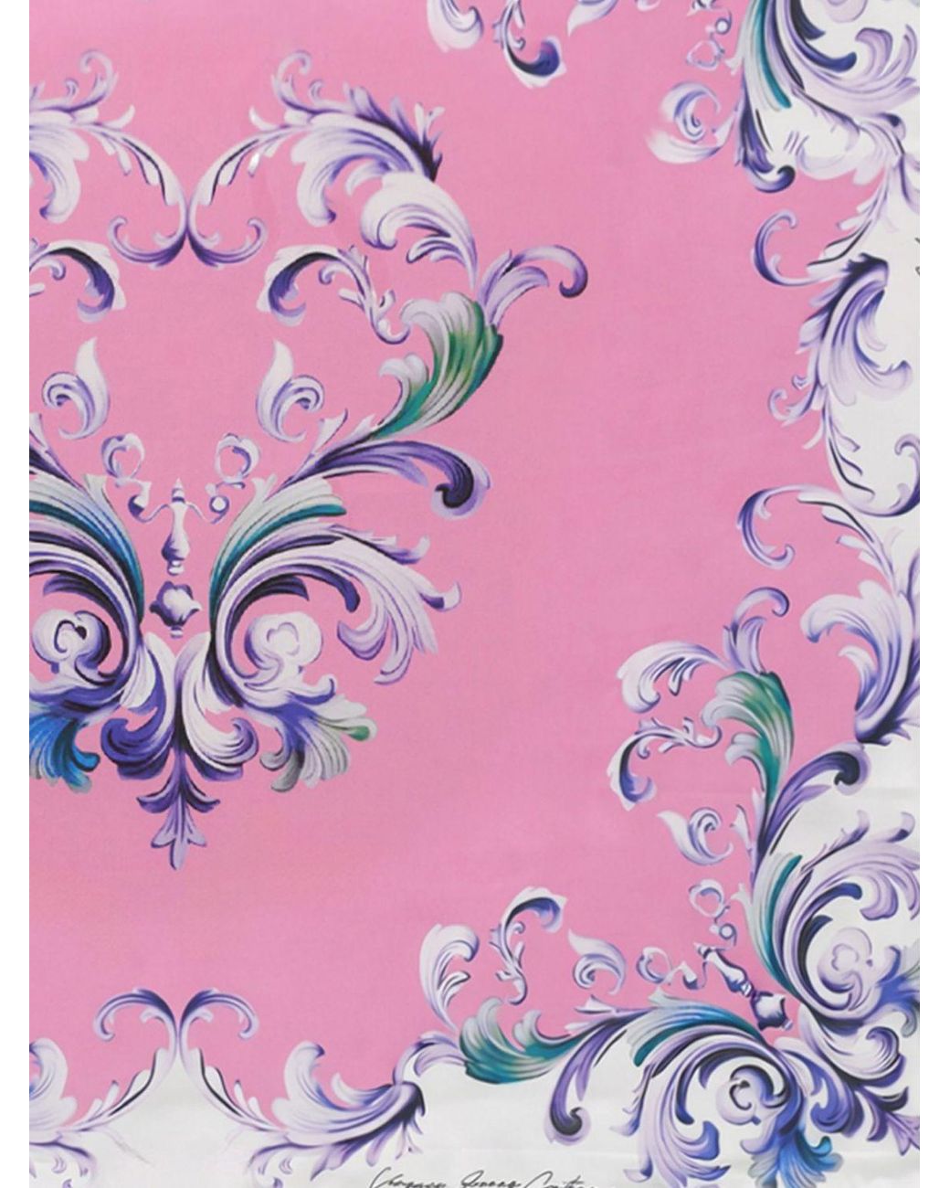 Versace Jeans Couture Pink Baroque Print Silk Foulard