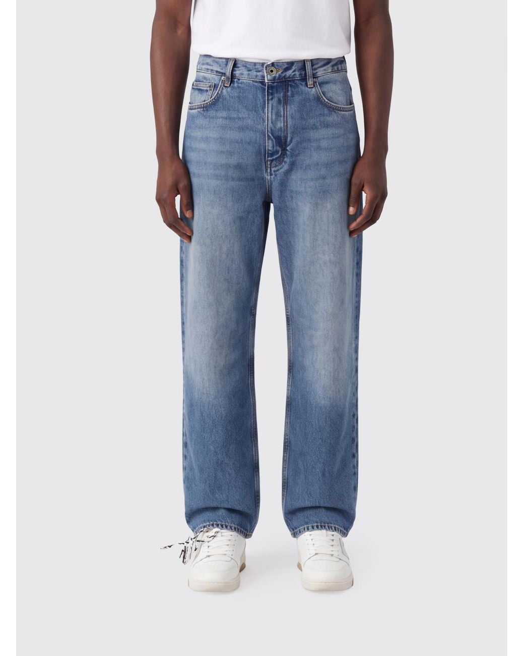 Off-White c/o Virgil Abloh Blue Mid-Rise Wide Leg Jeans for men