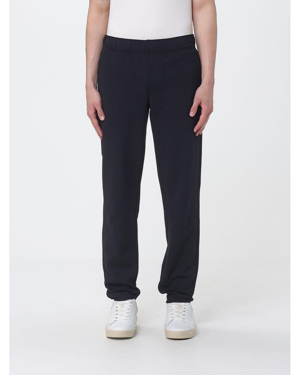 EA7 Blue Cotton Jogging Trousers for men