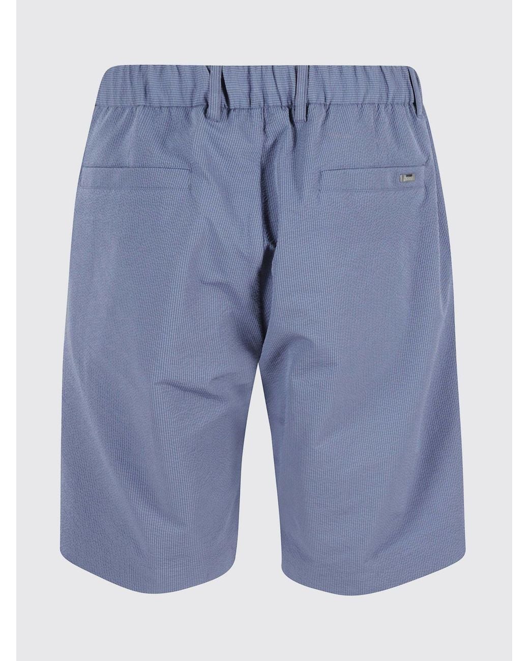 Herno Blue Crêpe Chino Shorts With Belt Loops for men