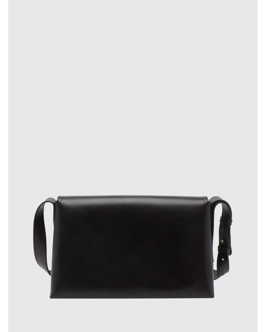 A.P.C. Black Simone Calf Leather Shoulder Bag With Snap Closure
