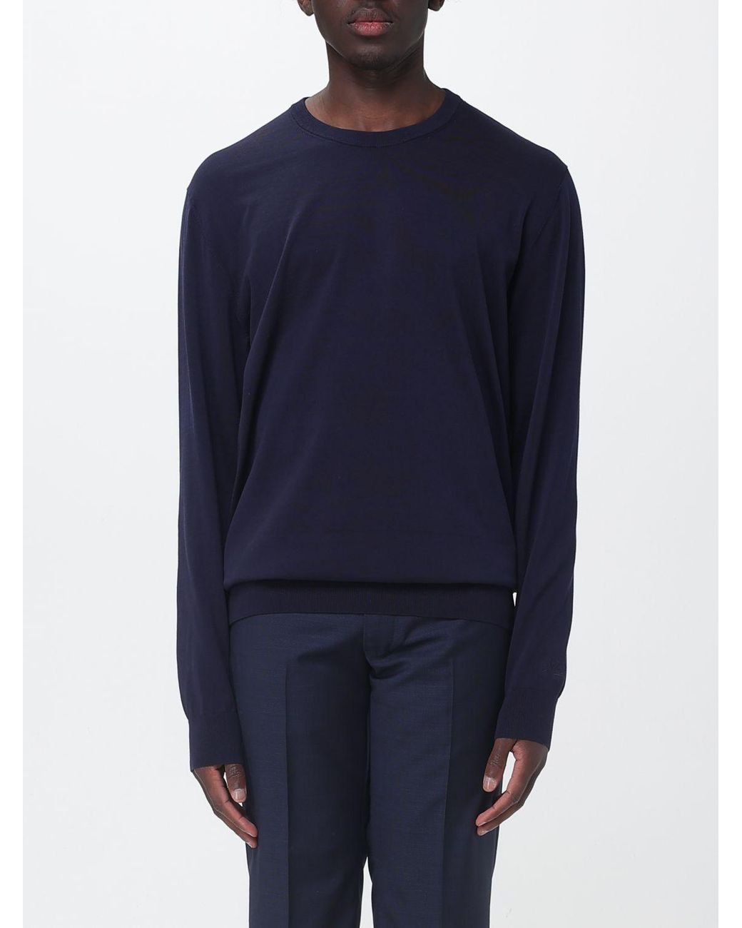 Mc2 Saint Barth Blue Basic Crew Neck Sweater for men