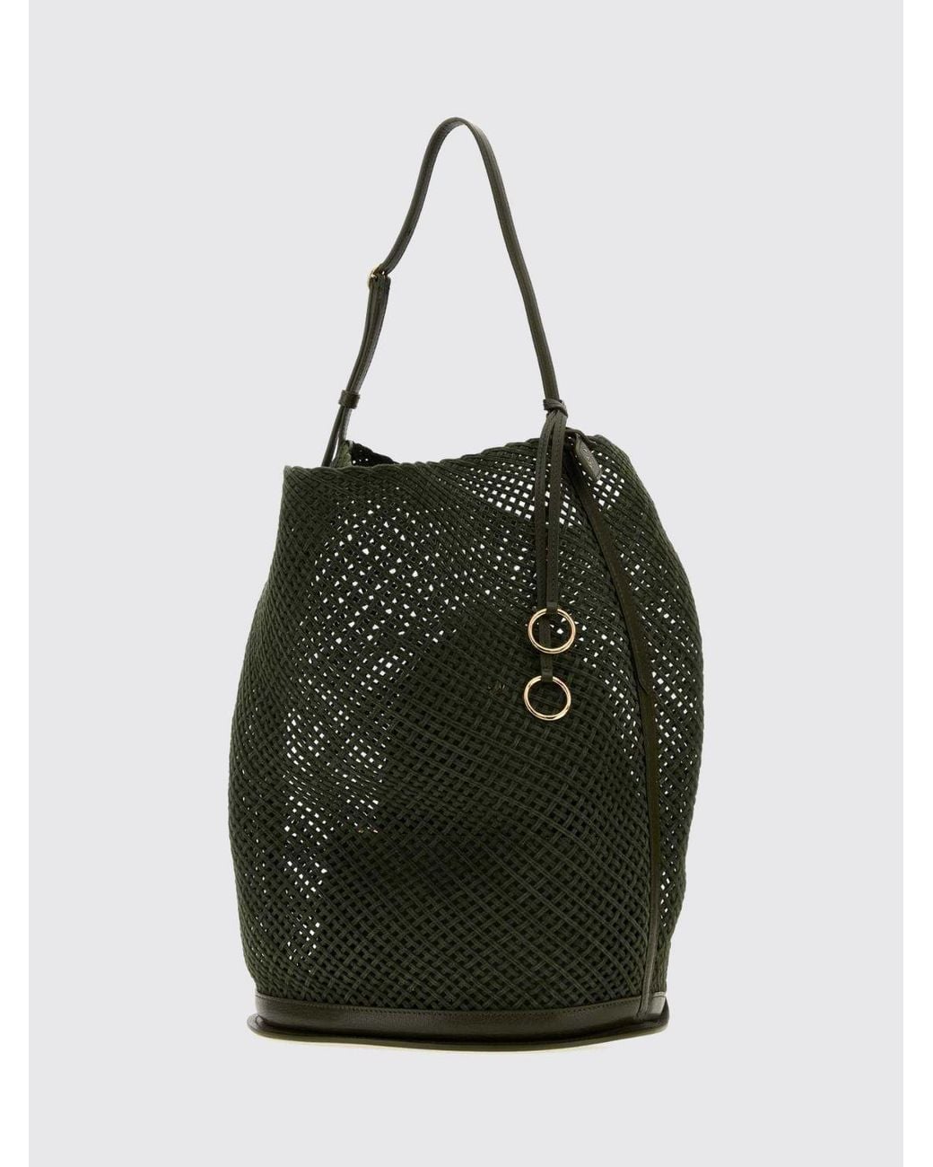 Alaïa Black Hip Perforated Suede Leather Bucket Bag