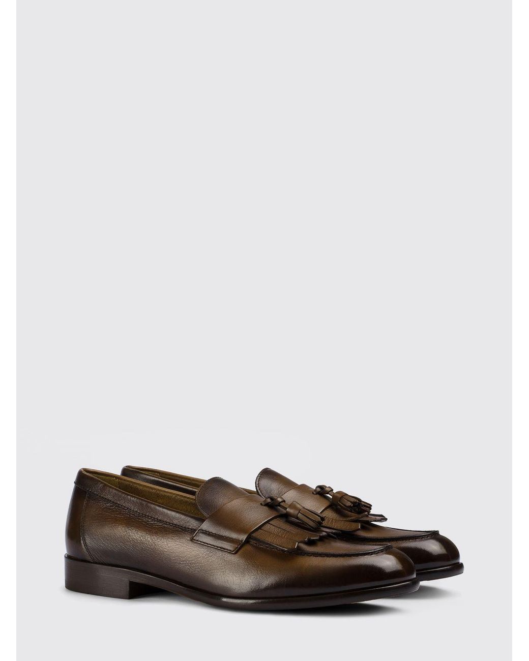 Doucal's White Leather Loafers for men
