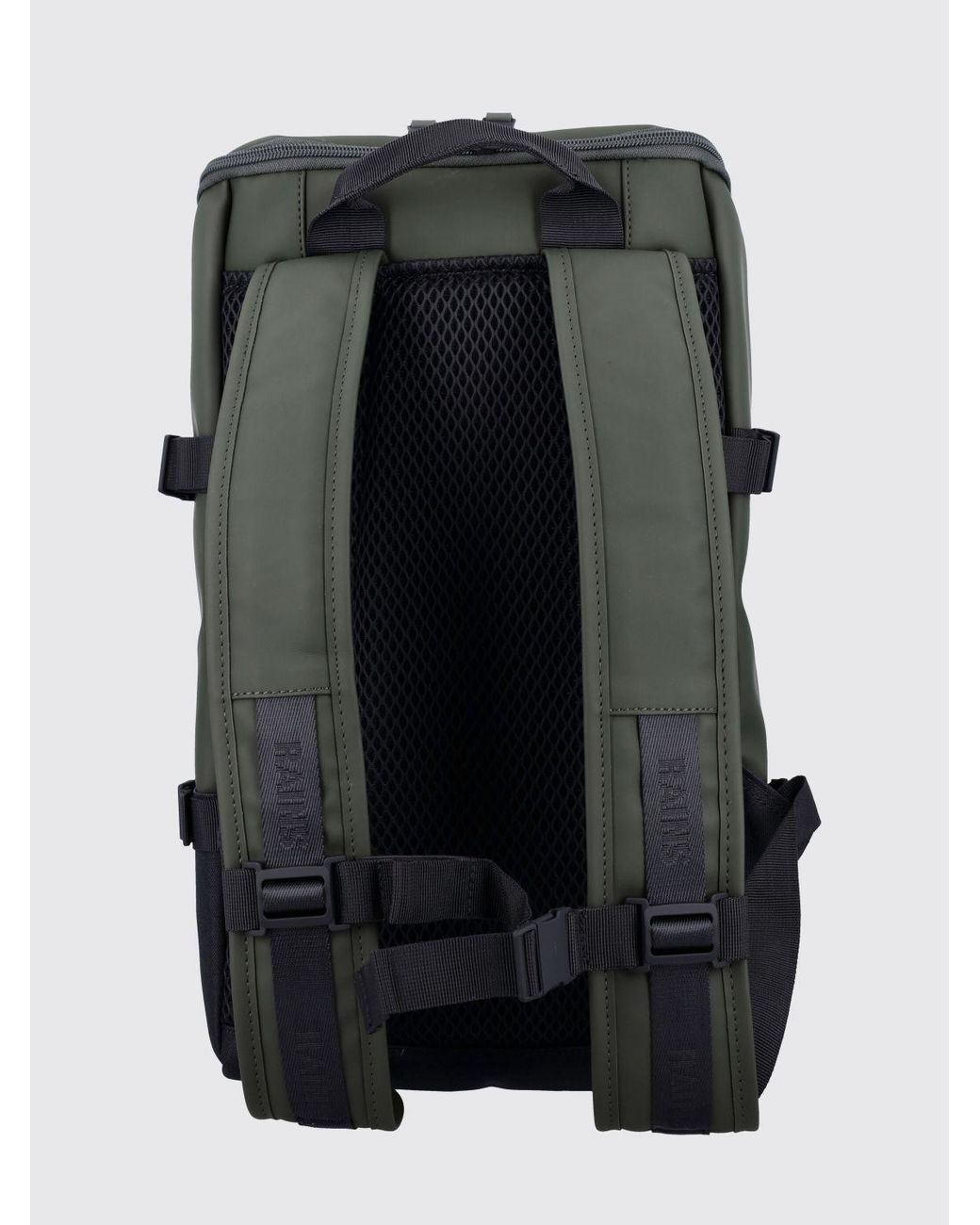 Rains Green Rolltop Rucksack Large for men