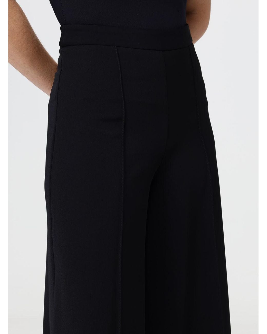 SIMONA CORSELLINI Black High-Waisted Crêpe Palazzo Trousers