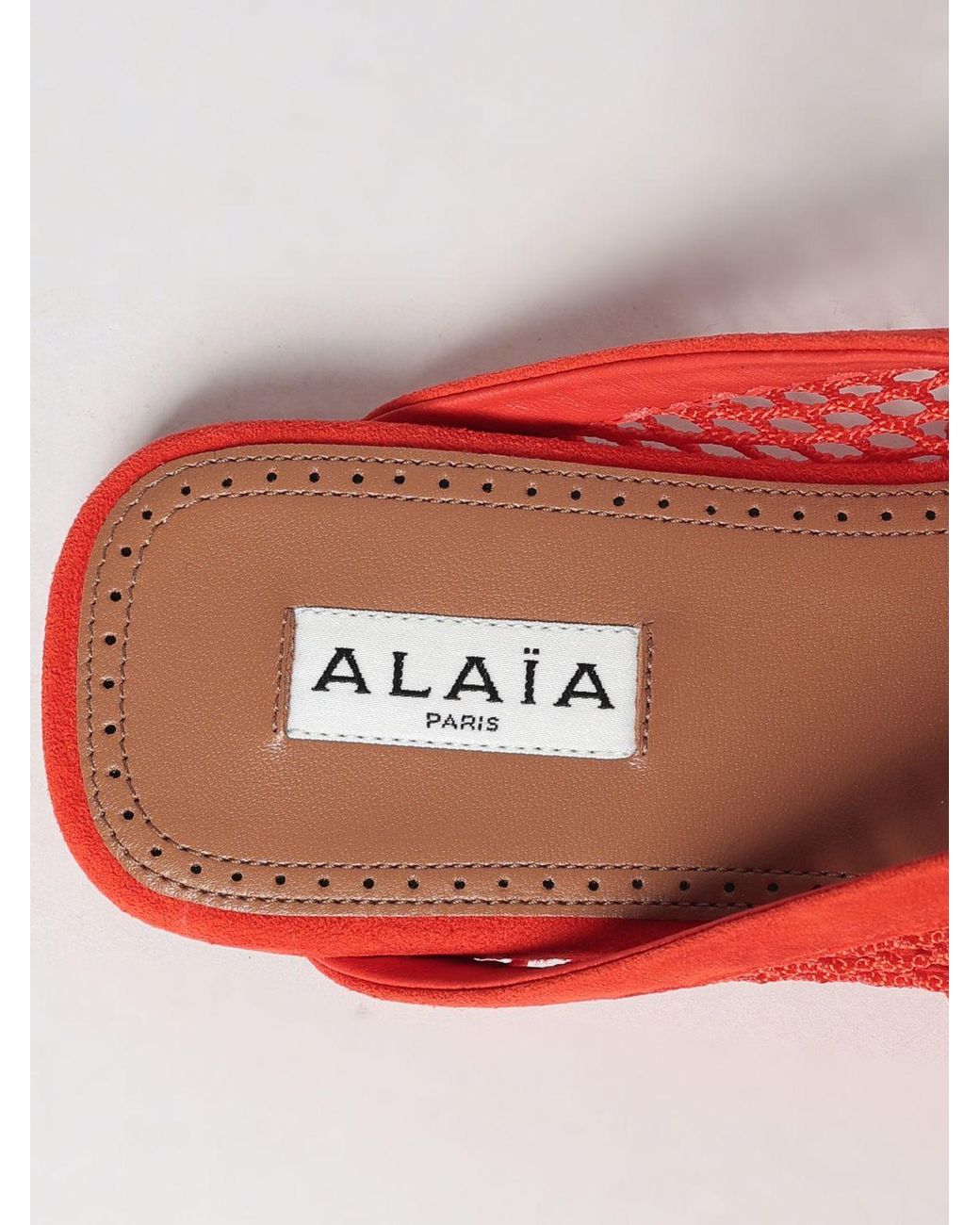 Alaïa Red Alai�A Low-Heeled Mules