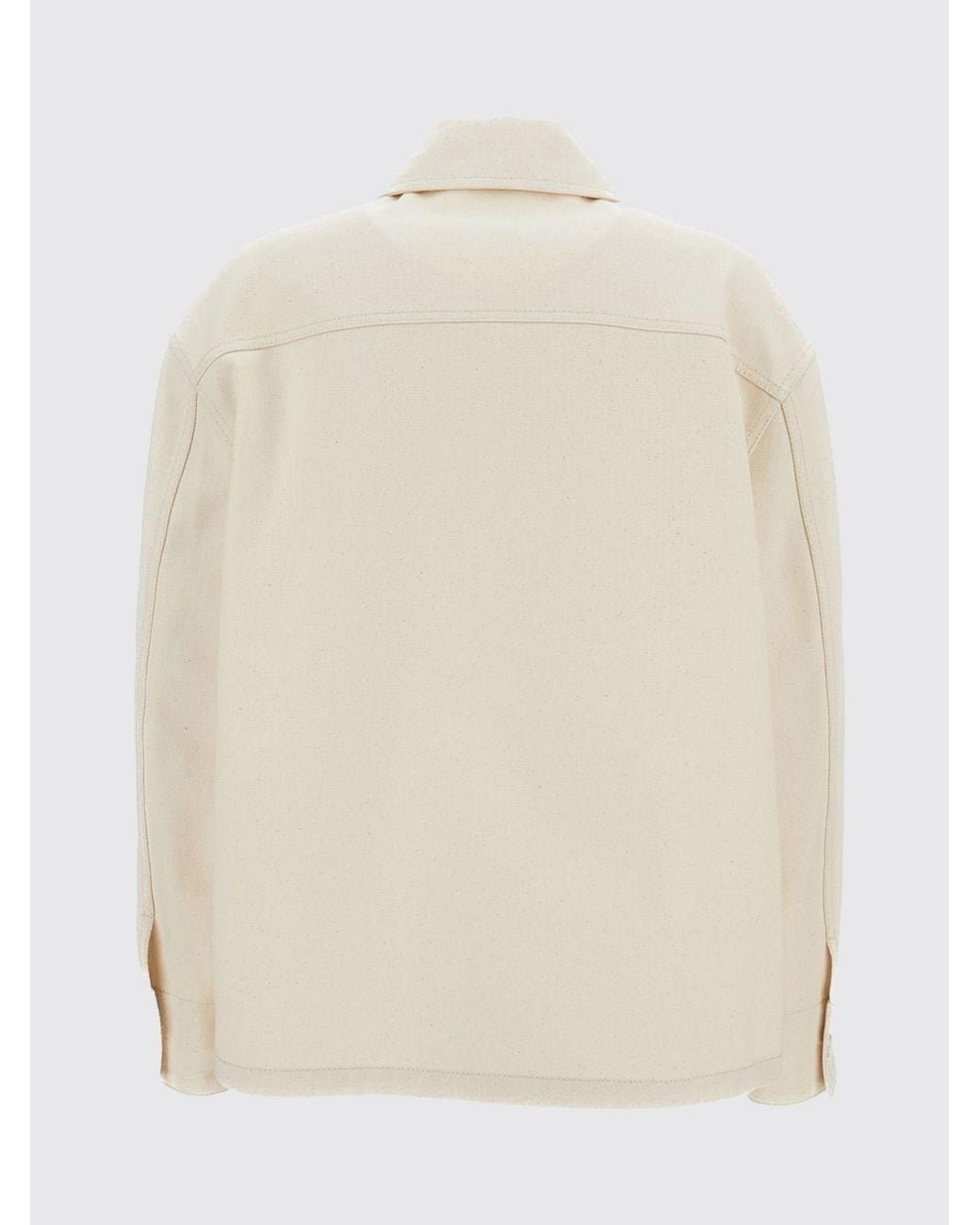 DURAZZI MILANO Natural Slim Fit Cotton Shirt Jacket With Metal Ring Detail