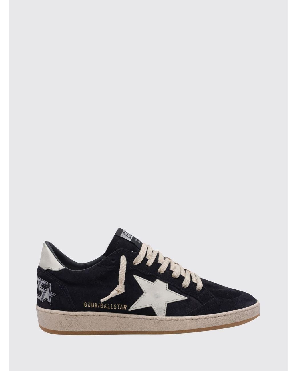 Golden Goose Deluxe Brand Black Ball Star Leather And Suede Sneakers With Contrasting Logo for men