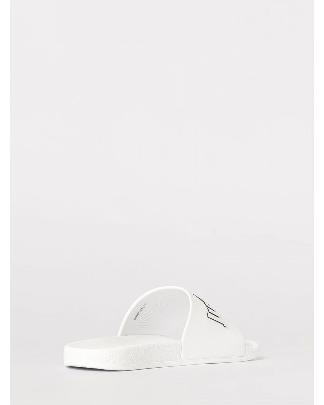 Just Cavalli White Rubber Sliders With Printed Logo