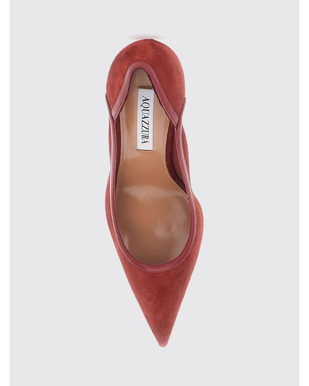 Aquazzura Red Plush Suede Pumps With High Stiletto Heel