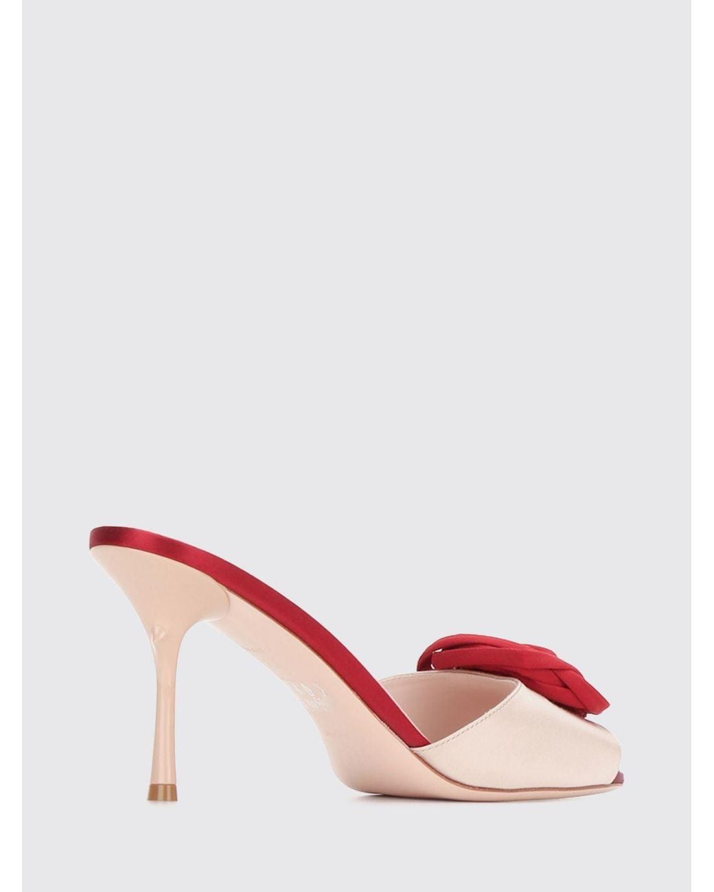 Roger Vivier Pink Rose Vivier Satin Mules With Stiletto High Heel
