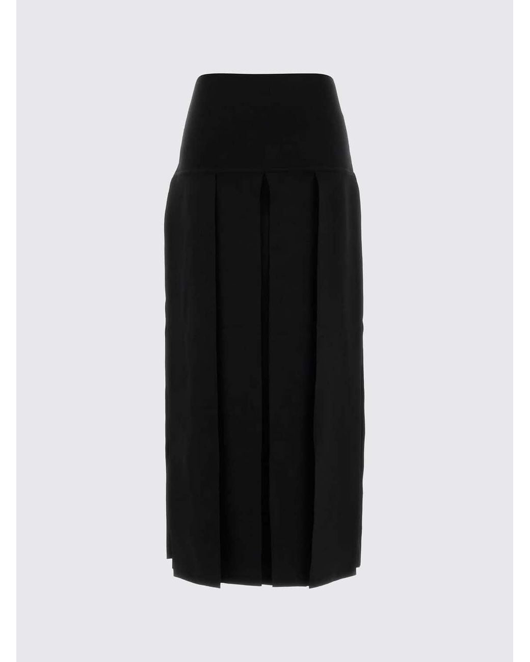 Alaïa Black High-Waisted Pleated Knit Maxi Skirt