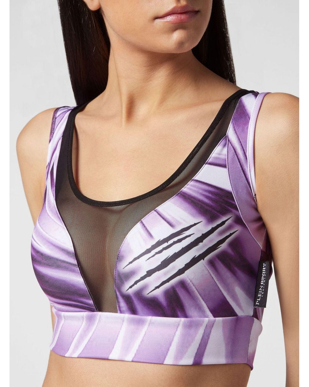 Philipp Plein Purple Cropped Sports Top